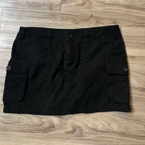 Black Cargo Mini Skirt